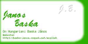 janos baska business card