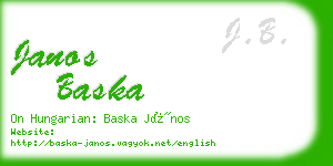 janos baska business card